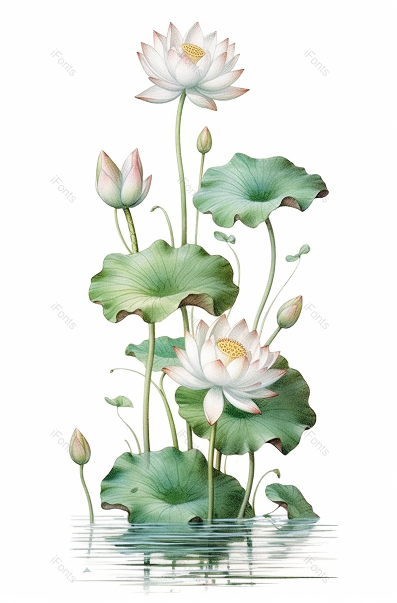 白色中国风荷花河流插画背景,插画/手绘图,插画/手绘图库,插画/手绘图下载,插画/手绘